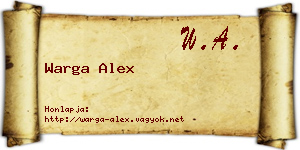 Warga Alex névjegykártya